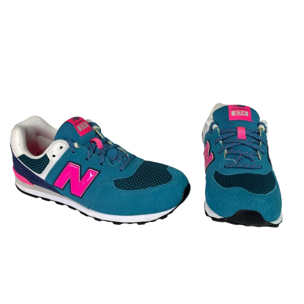 New Balance 575 Summit Suede Sneakers Teal Pink Blue Size 7 Big Kids, 8.5 Womens